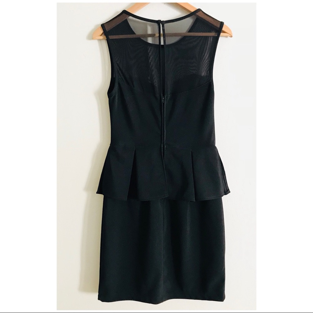 Bisou Bisou Illusion Neck Peplum Dress Size 4 - Picture 2 of 8